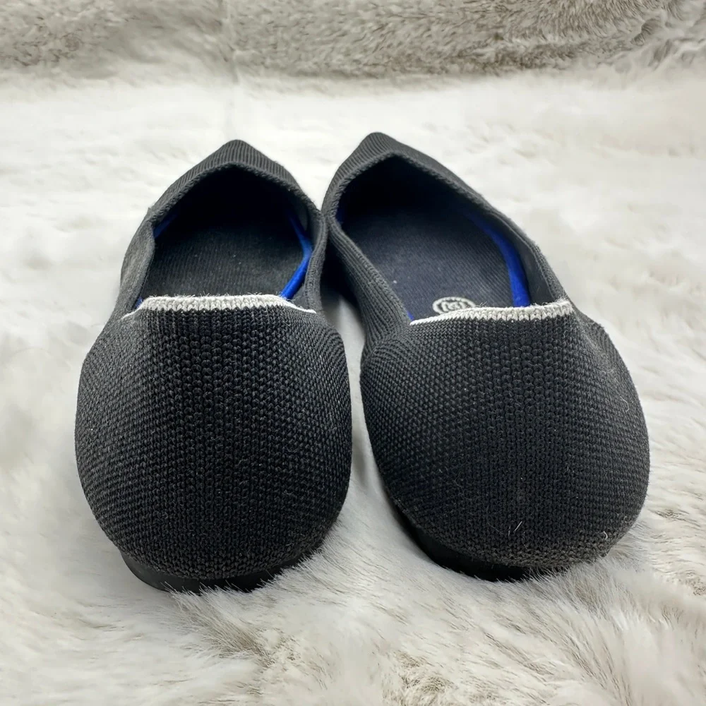 Rothy's The Point Black Flat Slip‎ on Shoes Womens size 8.5